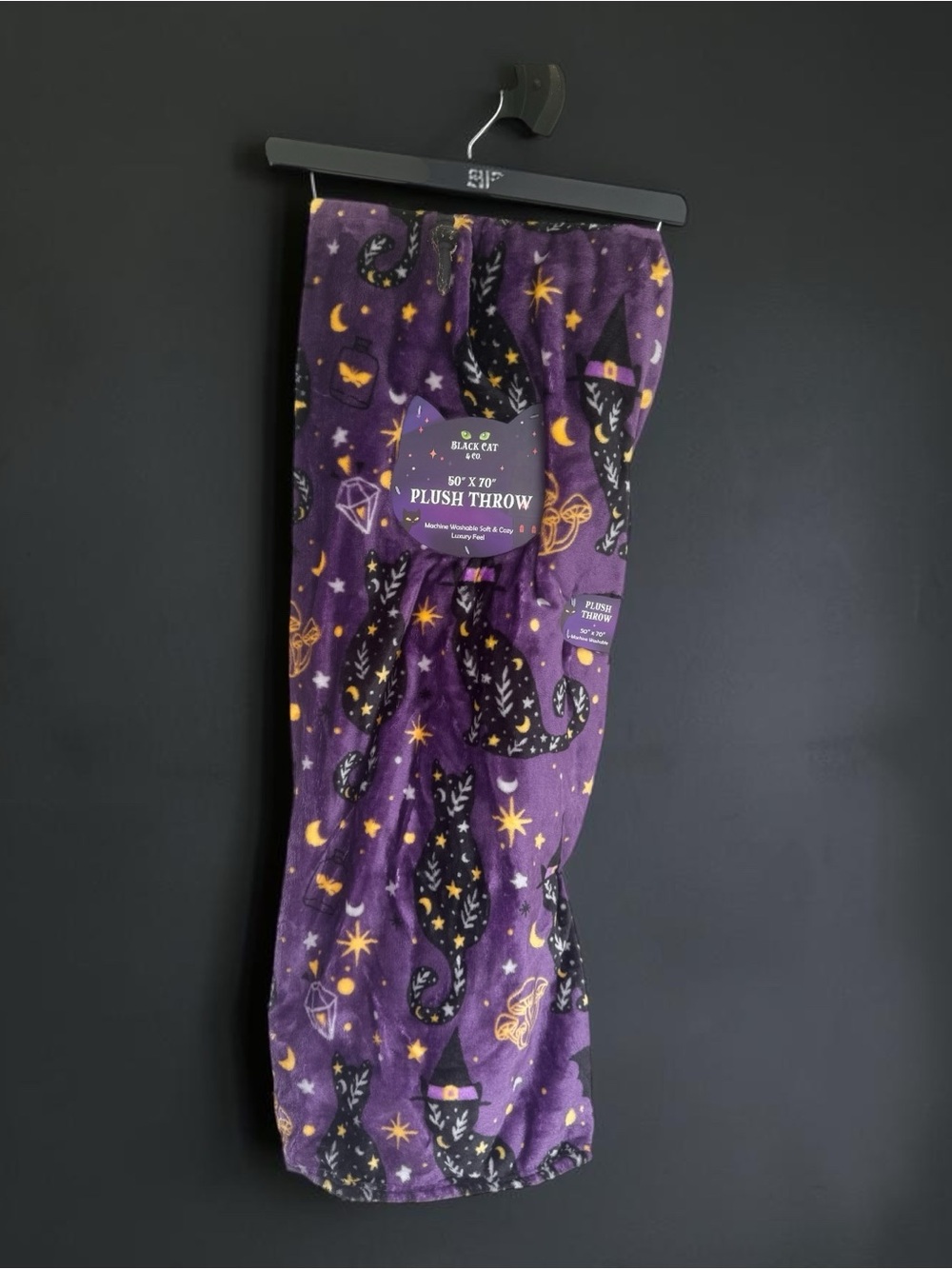 Cute Witchy Purple Star & Cat Print